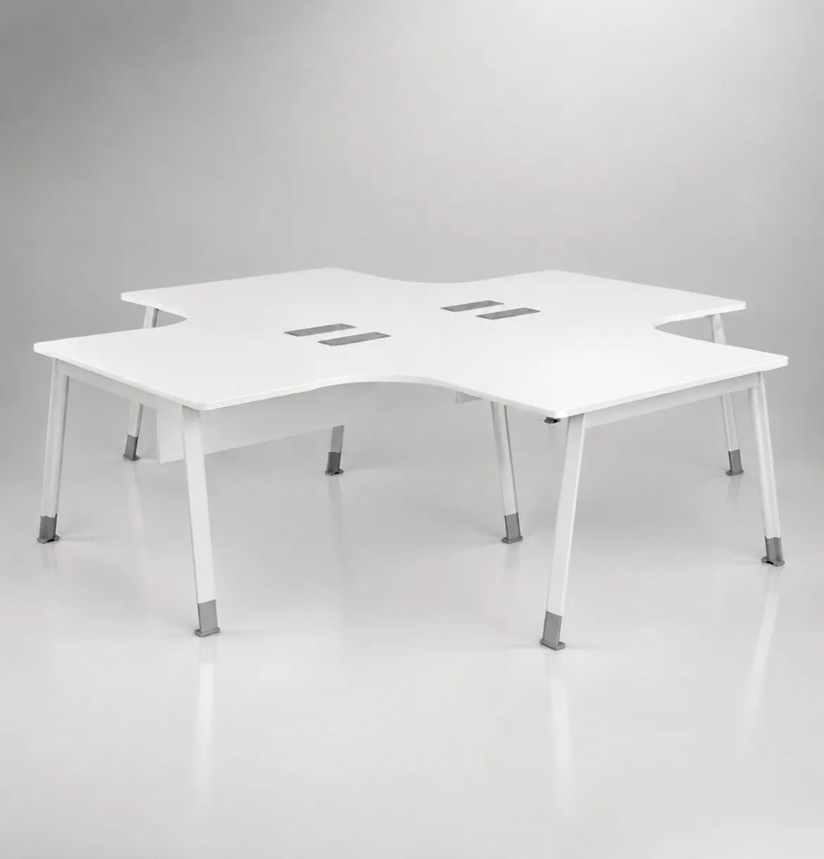 Noqi Cluster of 4 Pax L-Shape Desks (3 Types) Consumer KANO