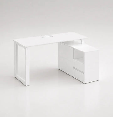 Noqi "O" Desk with Small Credenza Return Consumer KANO