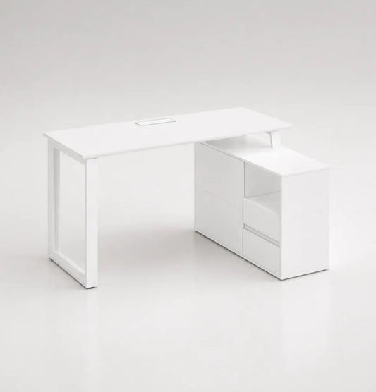 Noqi "O" Desk with Small Credenza Return Consumer KANO