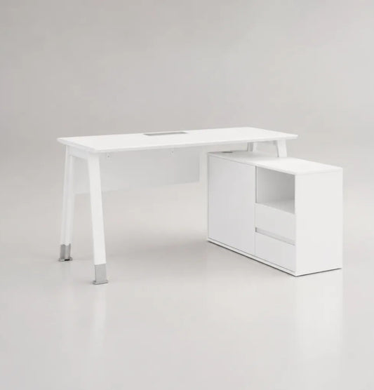 Noqi "A" Desk with Small Credenza Return Consumer KANO