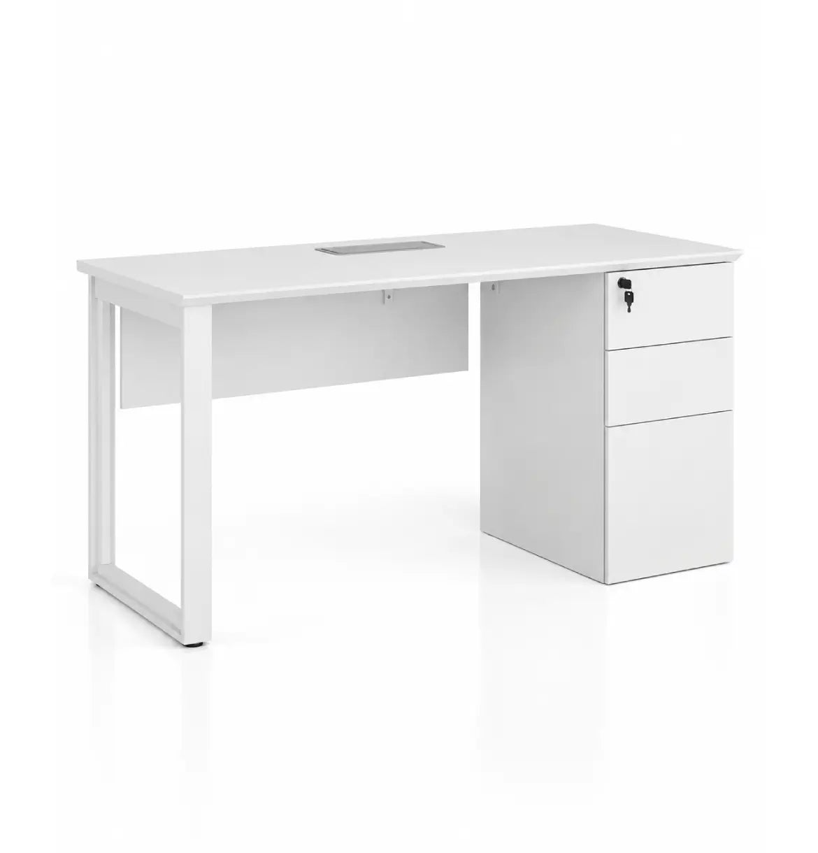 Noqi "O" Desk with Pedestal Consumer KANO White 1200 8-10 Weeks