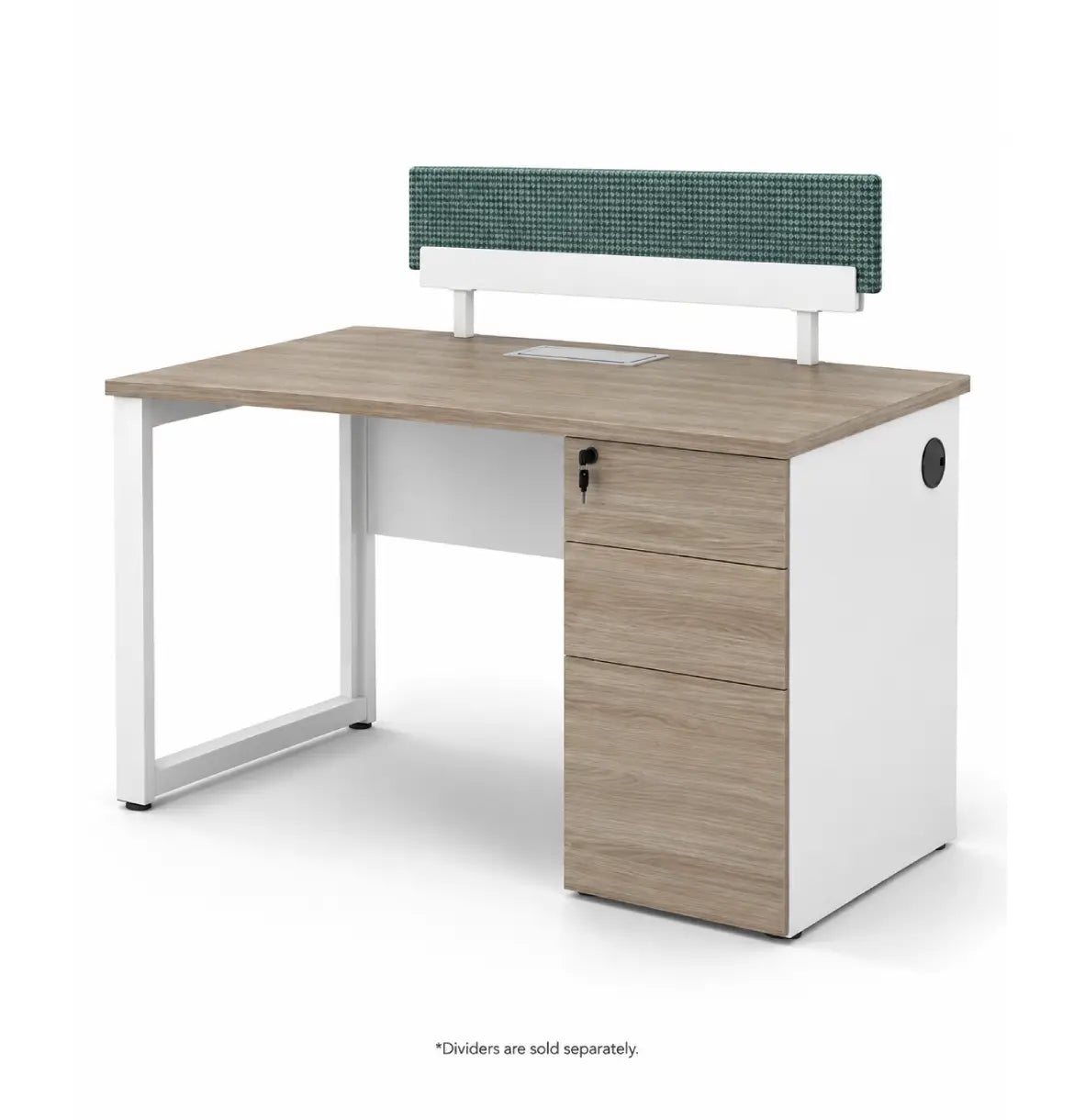 Noqi "O" Desk with Pedestal Consumer KANO CF09 Log Walnut 1200 8-10 Weeks