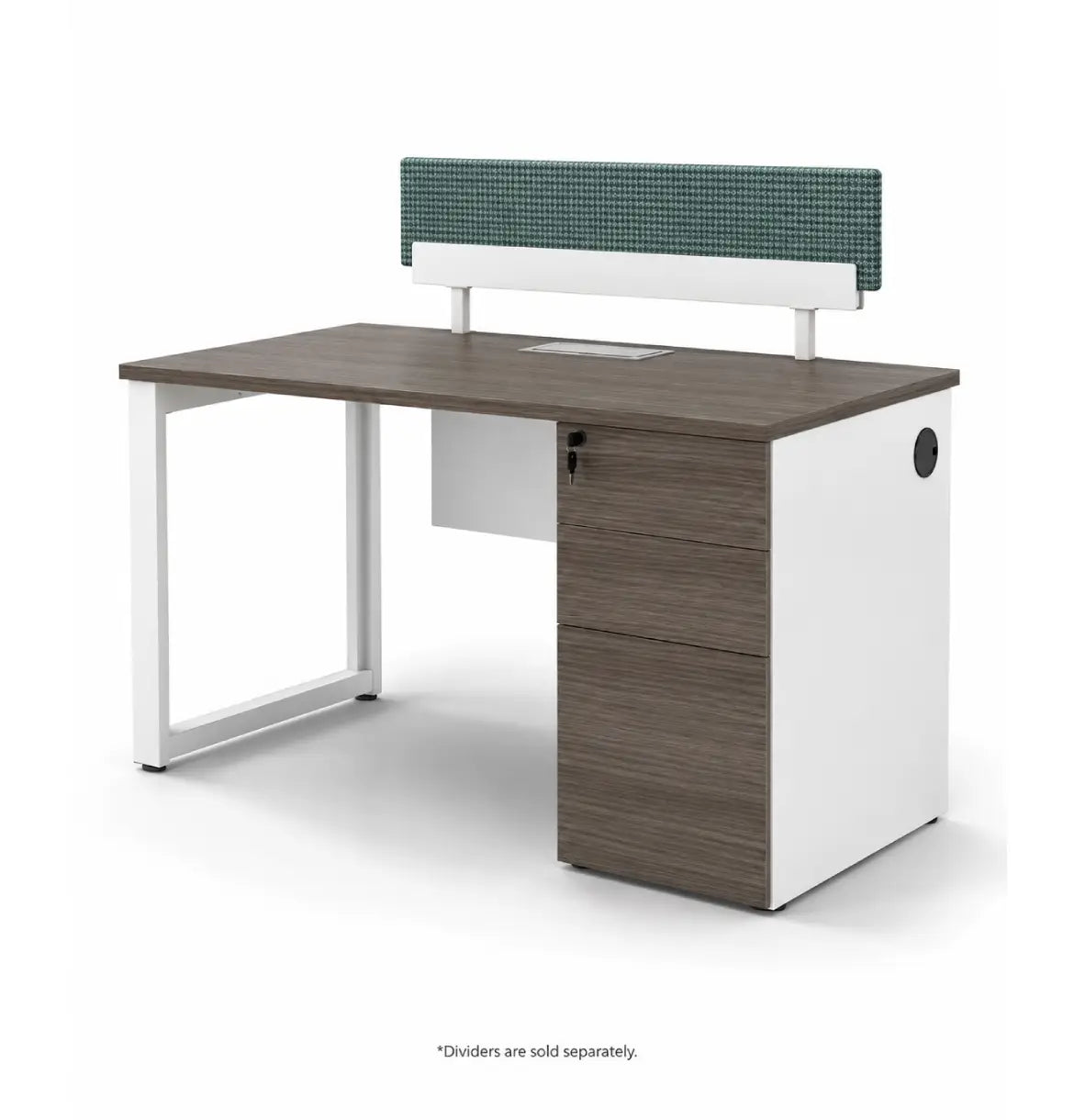 Noqi "O" Desk with Pedestal Consumer KANO CF12 Coffee Walnut 1200 8-10 Weeks