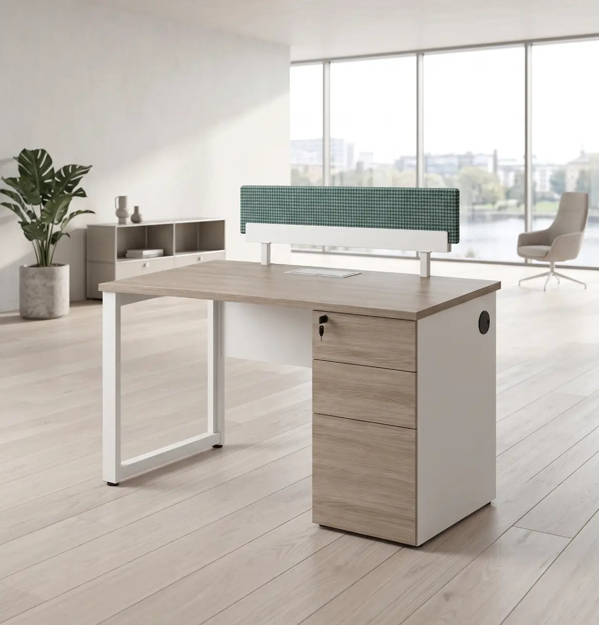 Noqi "O" Desk with Pedestal Consumer KANO