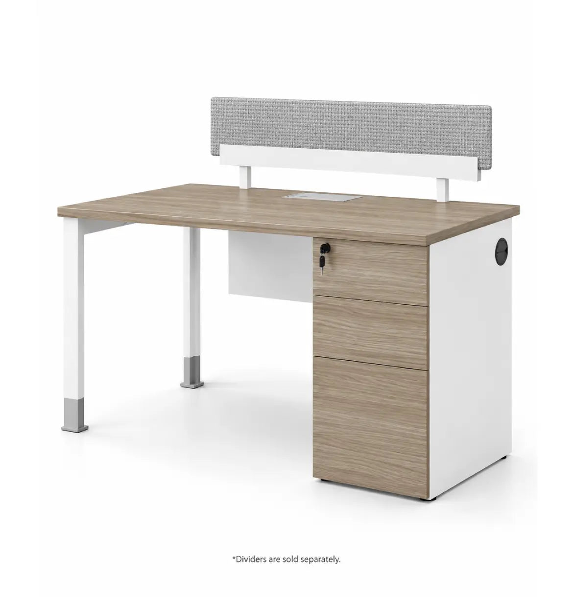 Noqi "U" Desk with Pedestal Consumer KANO CF09 Log Walnut 1200 8-10 Weeks