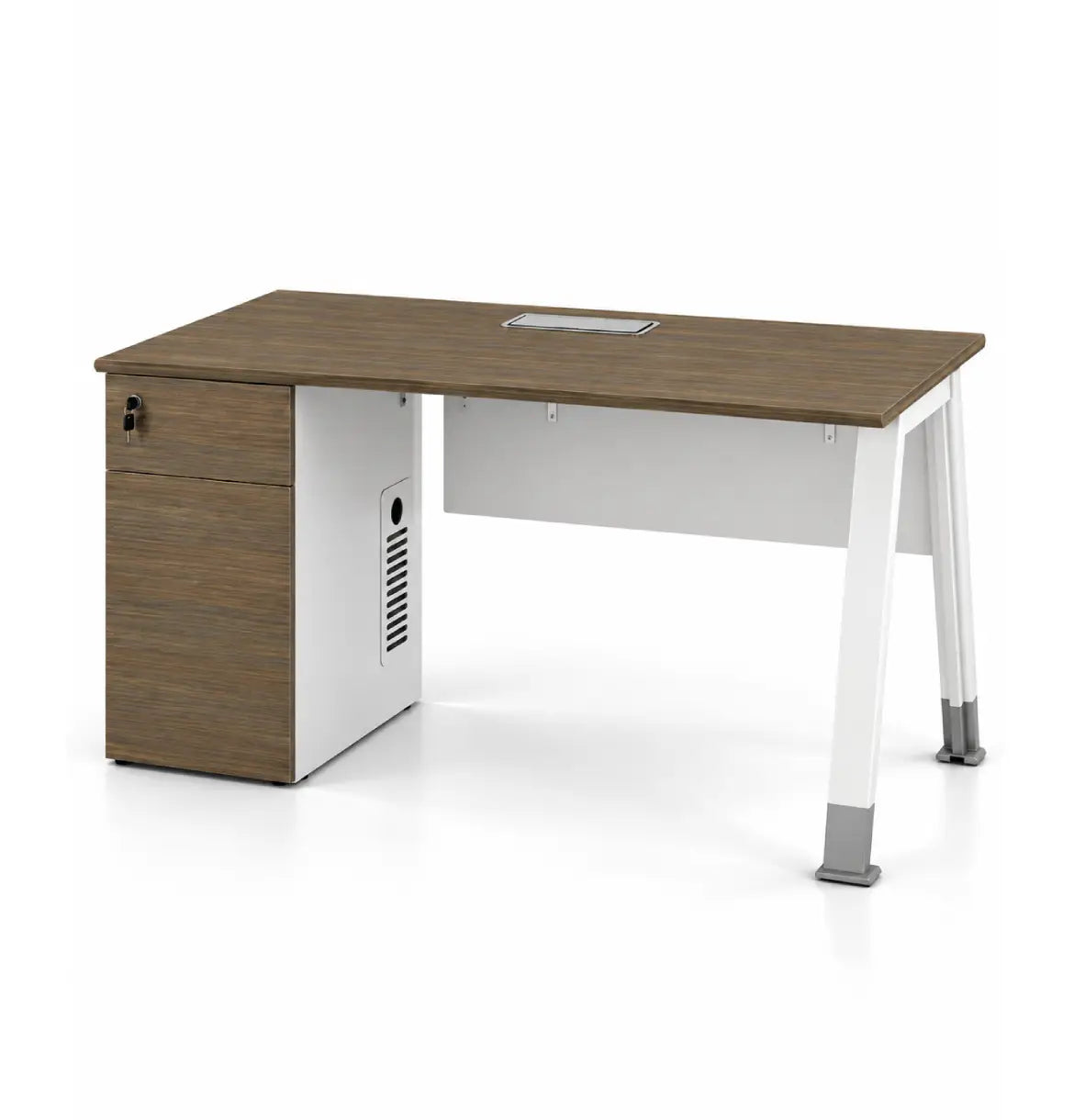 Noqi "A" Desk with Pedestal Consumer KANO CF12 Coffee Walnut 1400 8-10 Weeks