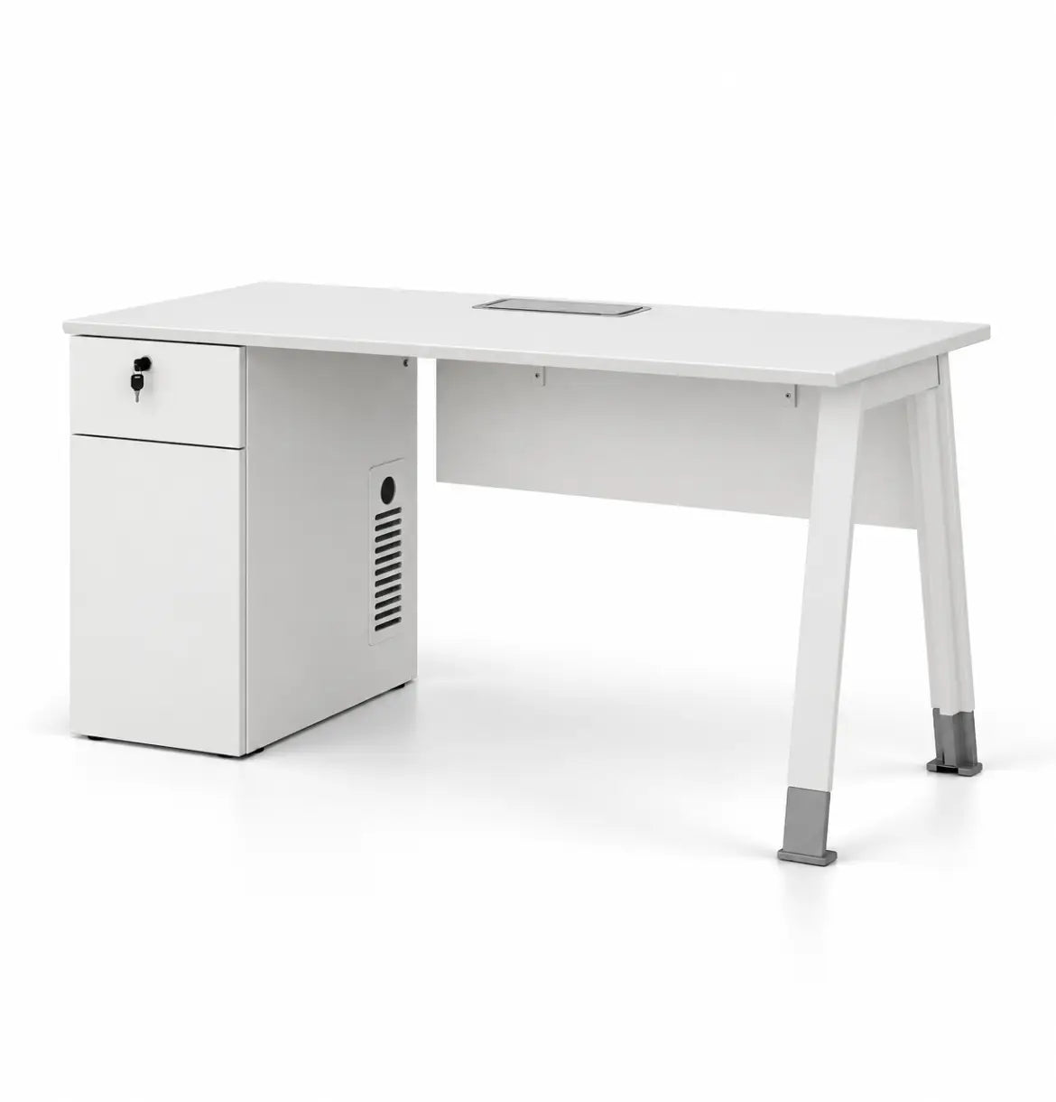 Noqi "A" Desk with Pedestal Consumer KANO White 1400 8-10 Weeks