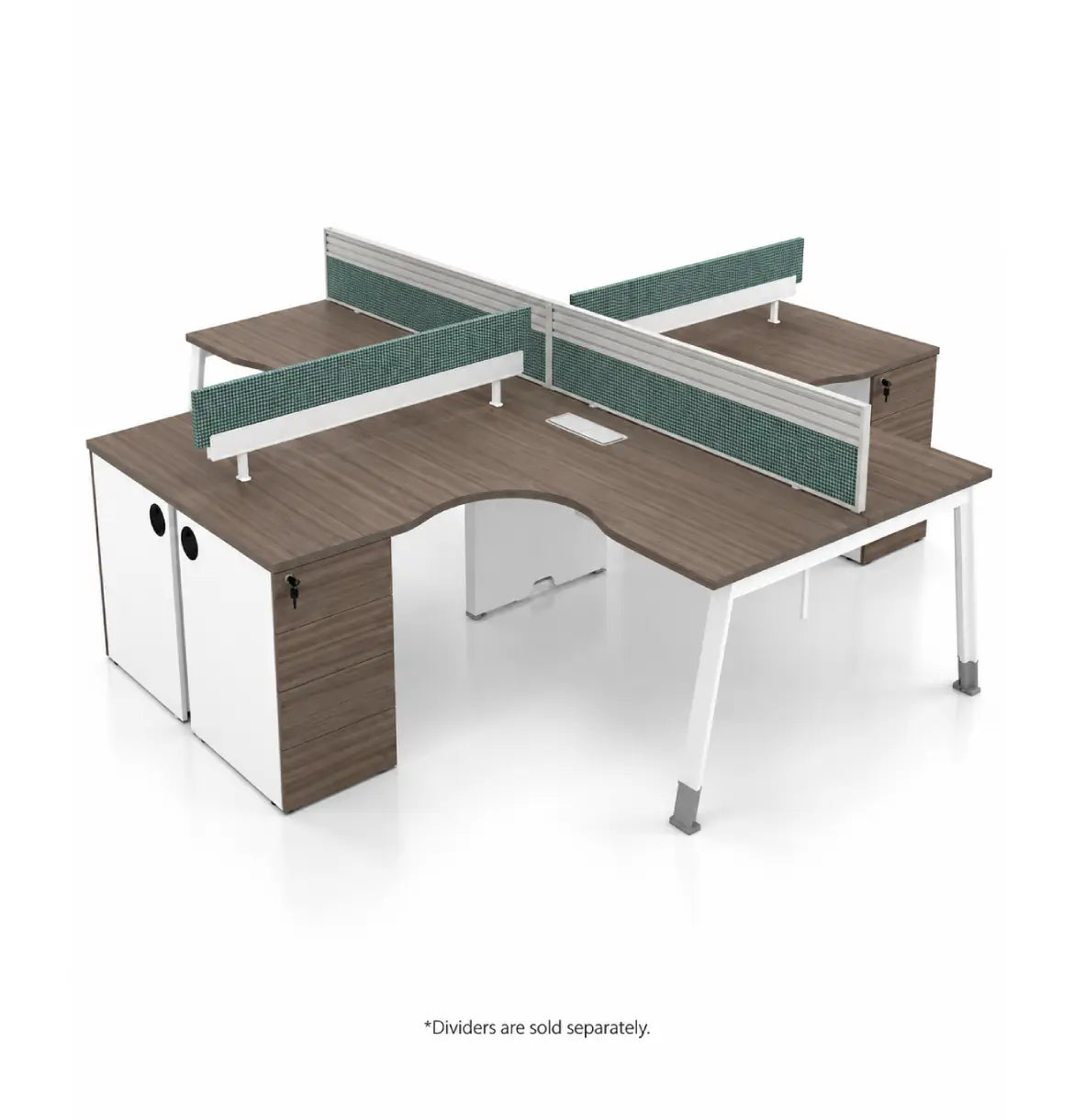 Noqi Cluster of 4 with Pedestal (3 Types) Consumer KANO CF12 Coffee Walnut A 8-10 Weeks
