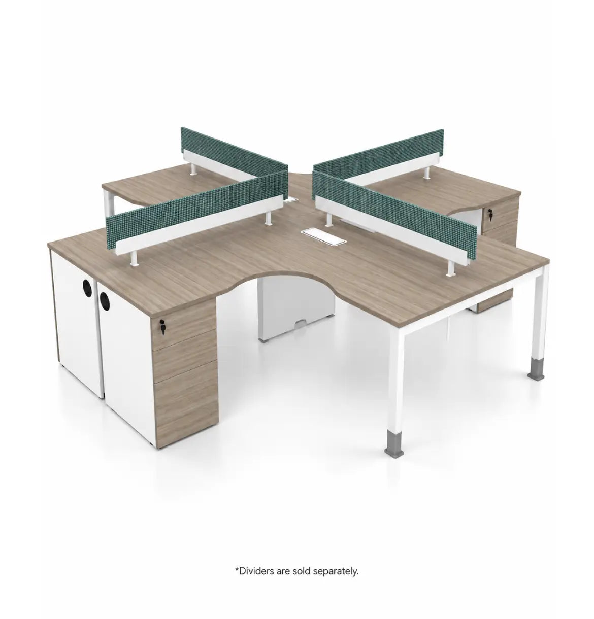 Noqi Cluster of 4 with Pedestal (3 Types) Consumer KANO CF09 Log Walnut U 8-10 Weeks