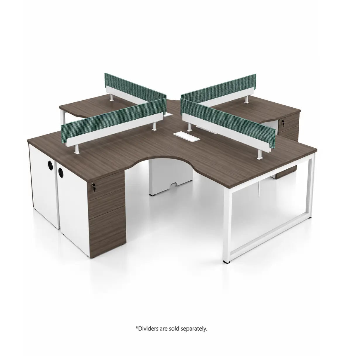 Noqi Cluster of 4 with Pedestal (3 Types) Consumer KANO CF12 Coffee Walnut O 8-10 Weeks