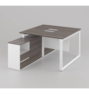 Noqi "O" Cluster for 2 Pax with Credenza Return Consumer KANO CF12 Coffee Walnut 1200 8-10 Weeks