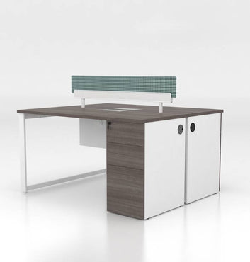 Noqi "O" Cluster for 2 Pax with Fixed Pedestal Consumer KANO CF12 Coffee Walnut 1400 8-10 Weeks