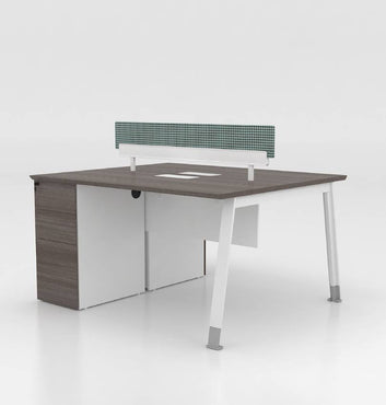 Noqi "A" Cluster for 2 Pax with Fixed Pedestal Consumer KANO CF12 Coffee Walnut 1400 8-10 Weeks