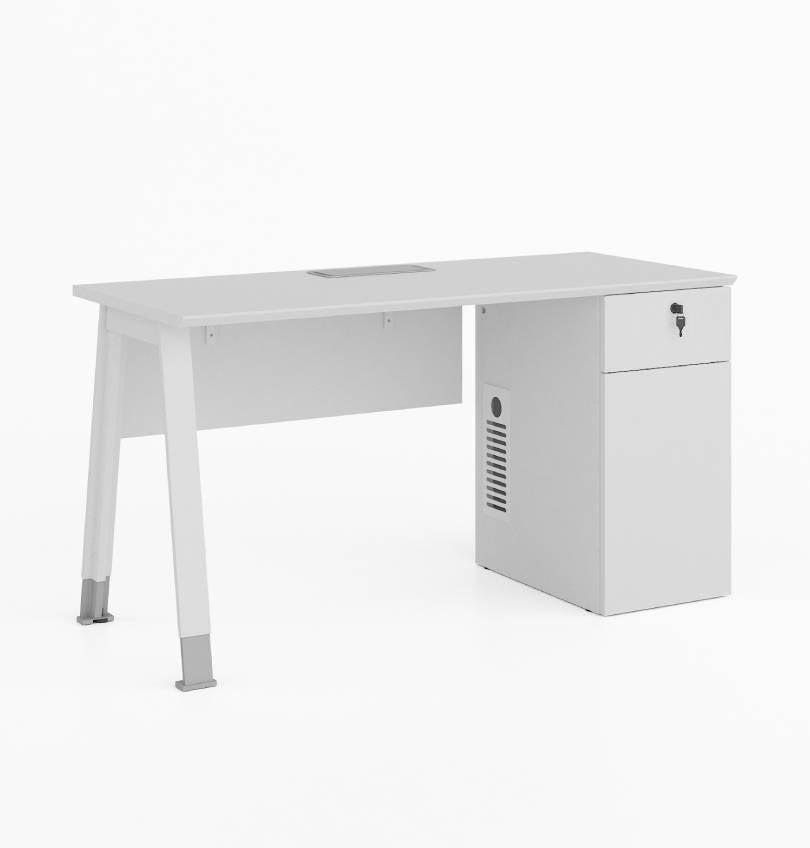 Noqi "A" Straight Desk with Fixed Pedestal - BAFCO