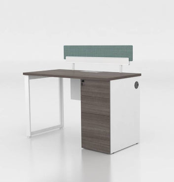 Noqi "O" Straight Desk with Fixed Pedestal Consumer KANO CF12 Coffee Walnut 1200 8-10 Weeks