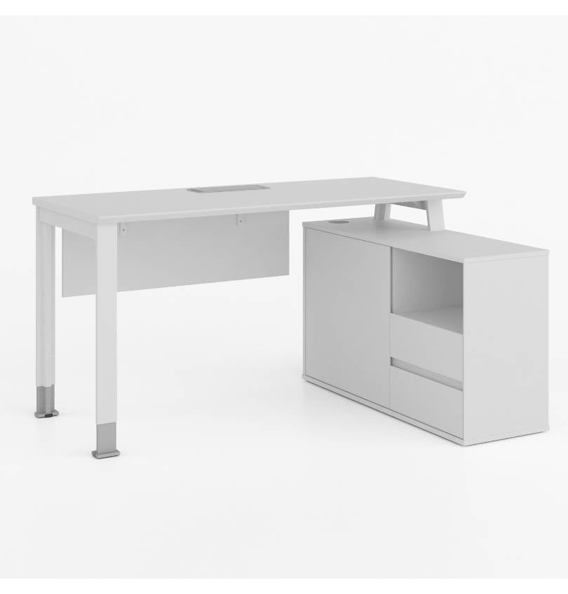 Noqi "U" Desk with Small Credenza Return