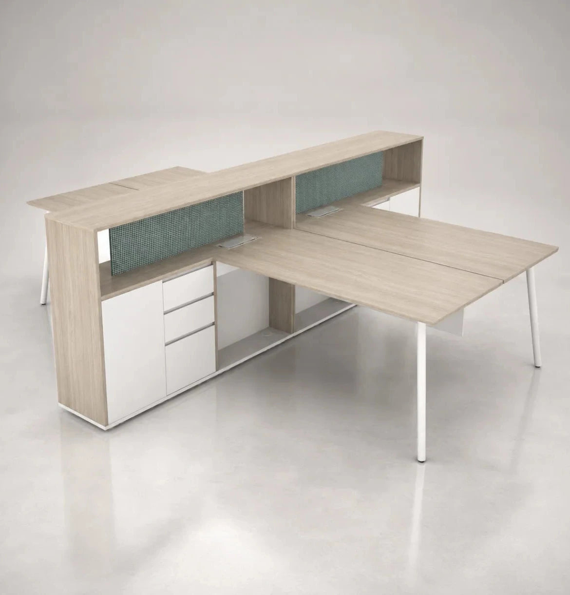 Nora Executive Cluster of 4 with Casegood Storage Consumer KANO