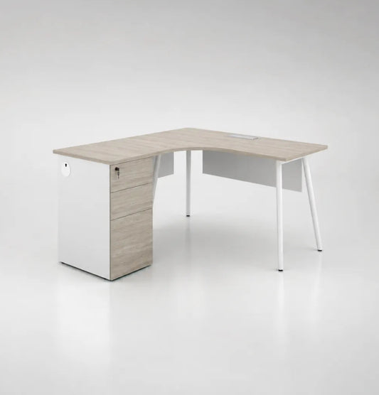 Nora L-Shaped Desk with Pedestal Consumer KANO