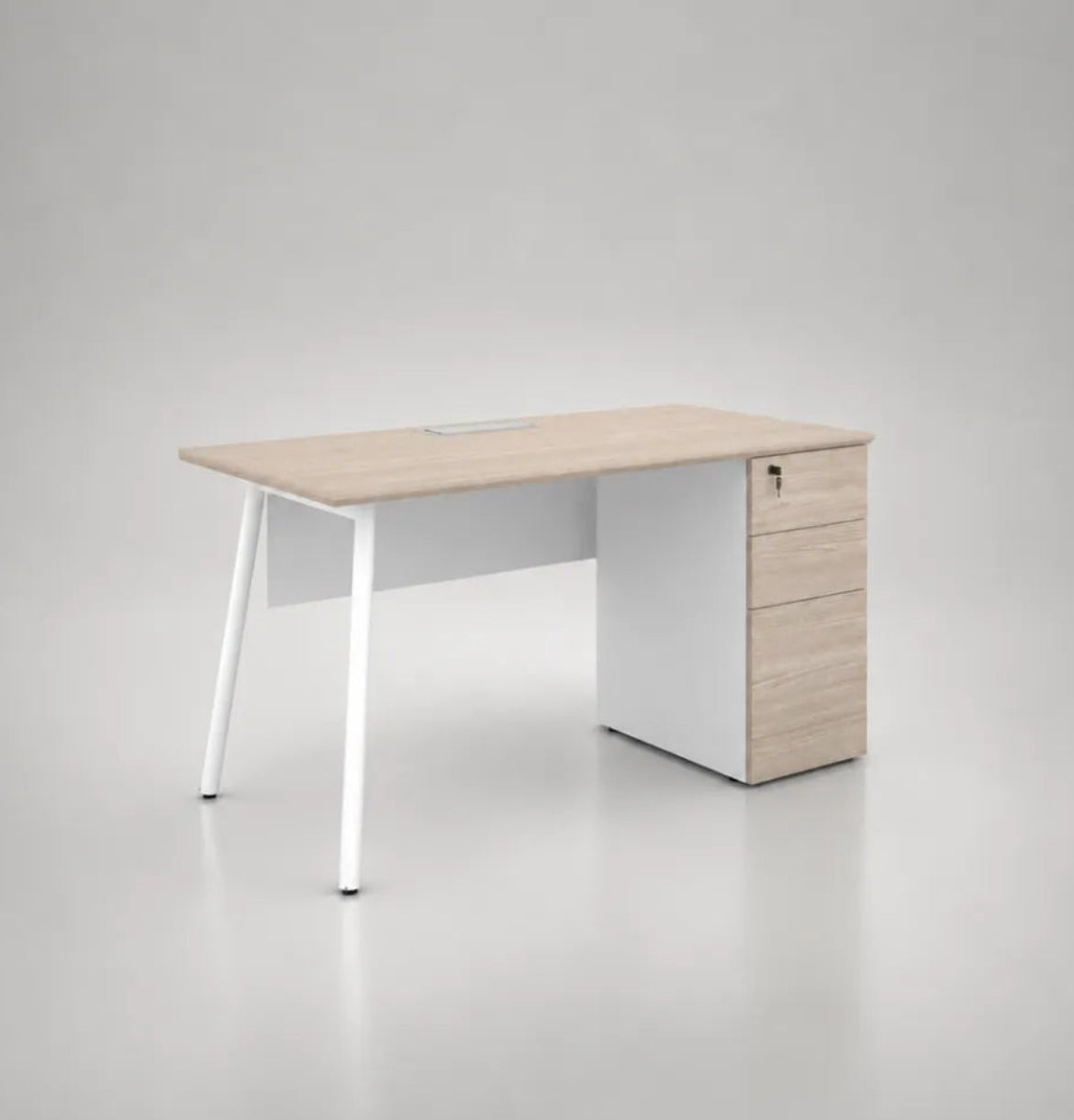 Nora Straight Desk with Fixed 3D Pedestal Consumer KANO