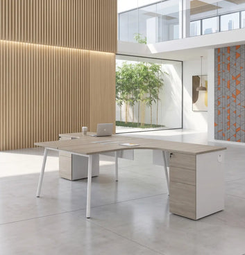 Nora Cluster of 2 L-Shaped Desk with Fixed Pedestal Consumer KANO