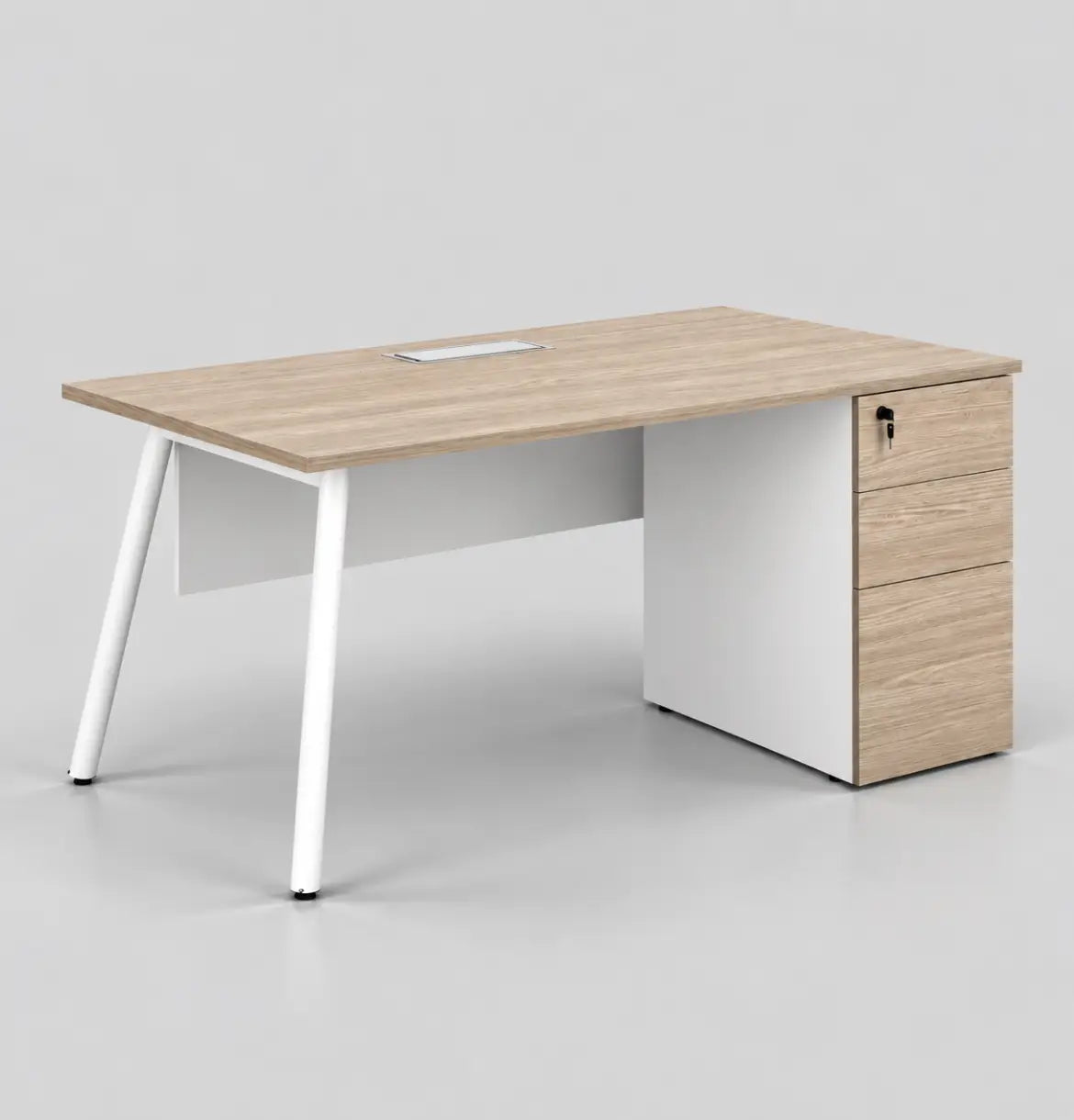 Nora Straight Desk with Fixed 3D Pedestal Consumer KANO