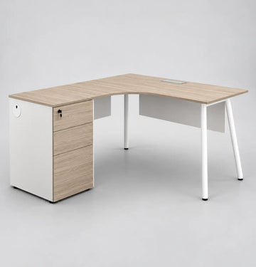 Nora L-Shaped Desk with Pedestal Consumer KANO