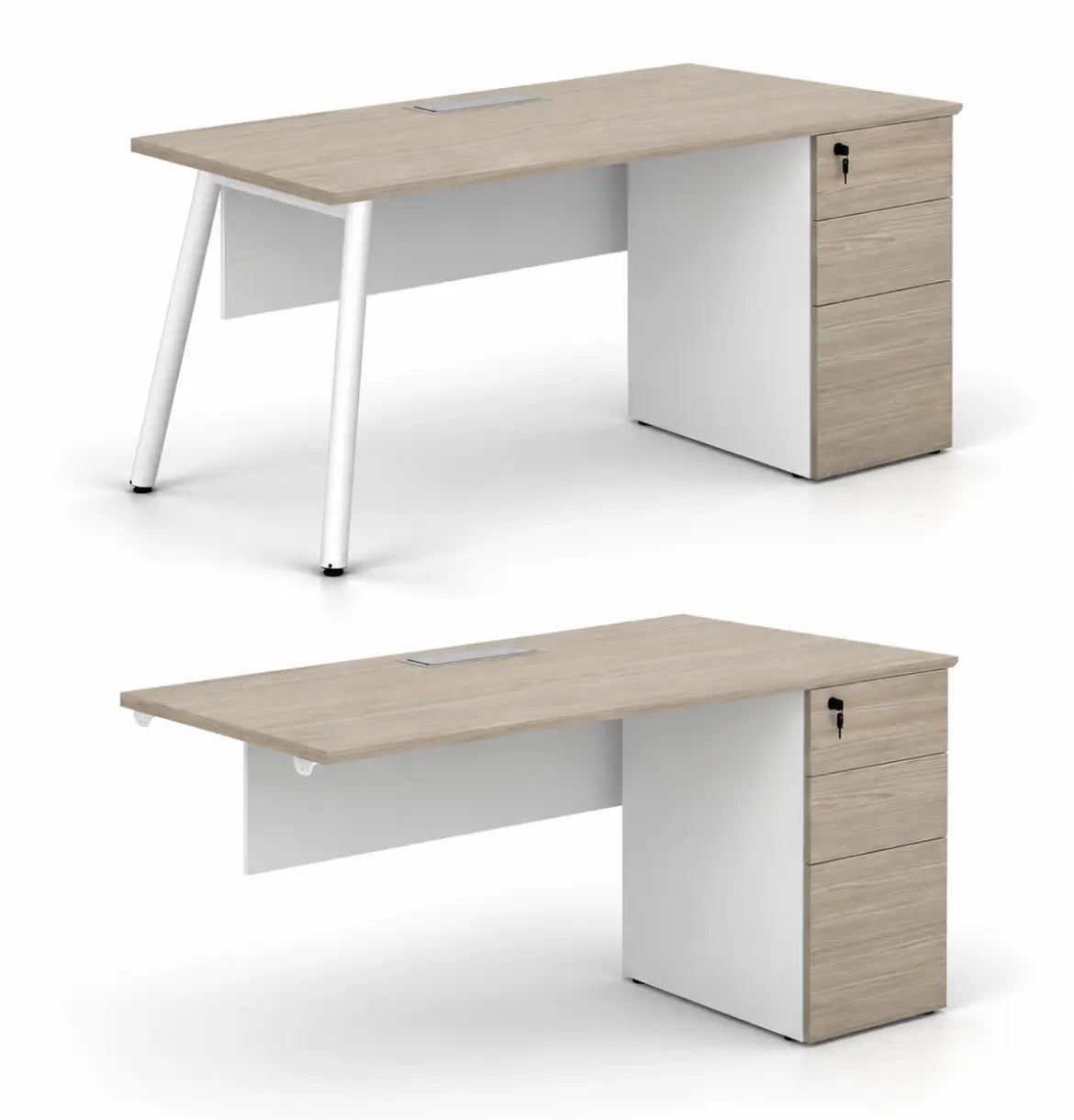 Nora Straight Desk with Fixed 3D Pedestal Consumer KANO