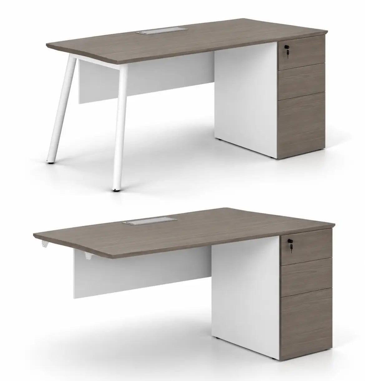 Nora Straight Desk with Fixed 3D Pedestal Consumer KANO