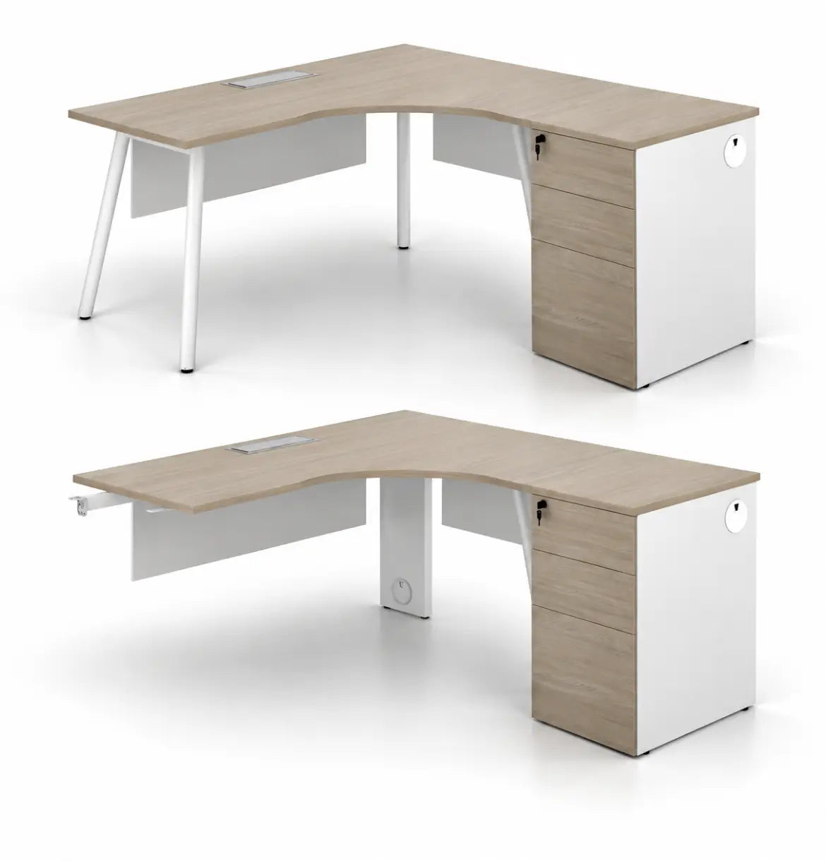 Nora L-Shaped Desk with Pedestal Consumer KANO