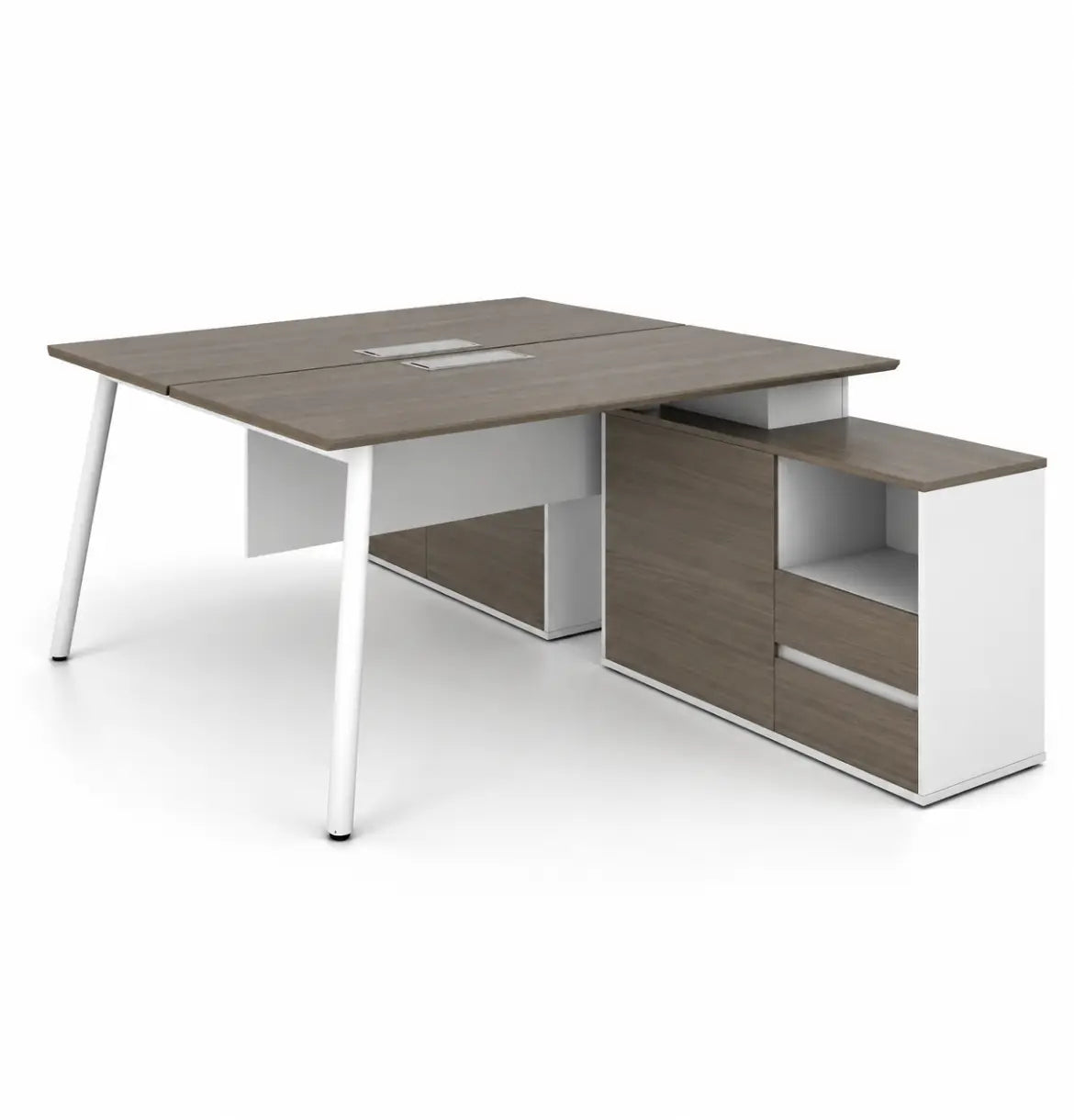 Nora Cluster of 2 with Small Credenza Return Consumer KANO CF42 Mocha Oak 1200 8-10 Weeks