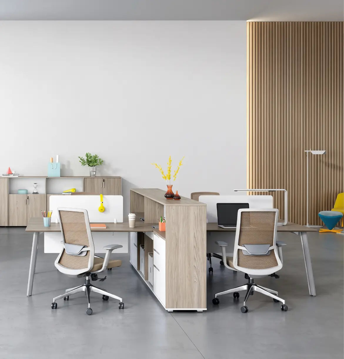 Nora Executive Cluster of 4 with Casegood Storage Consumer KANO