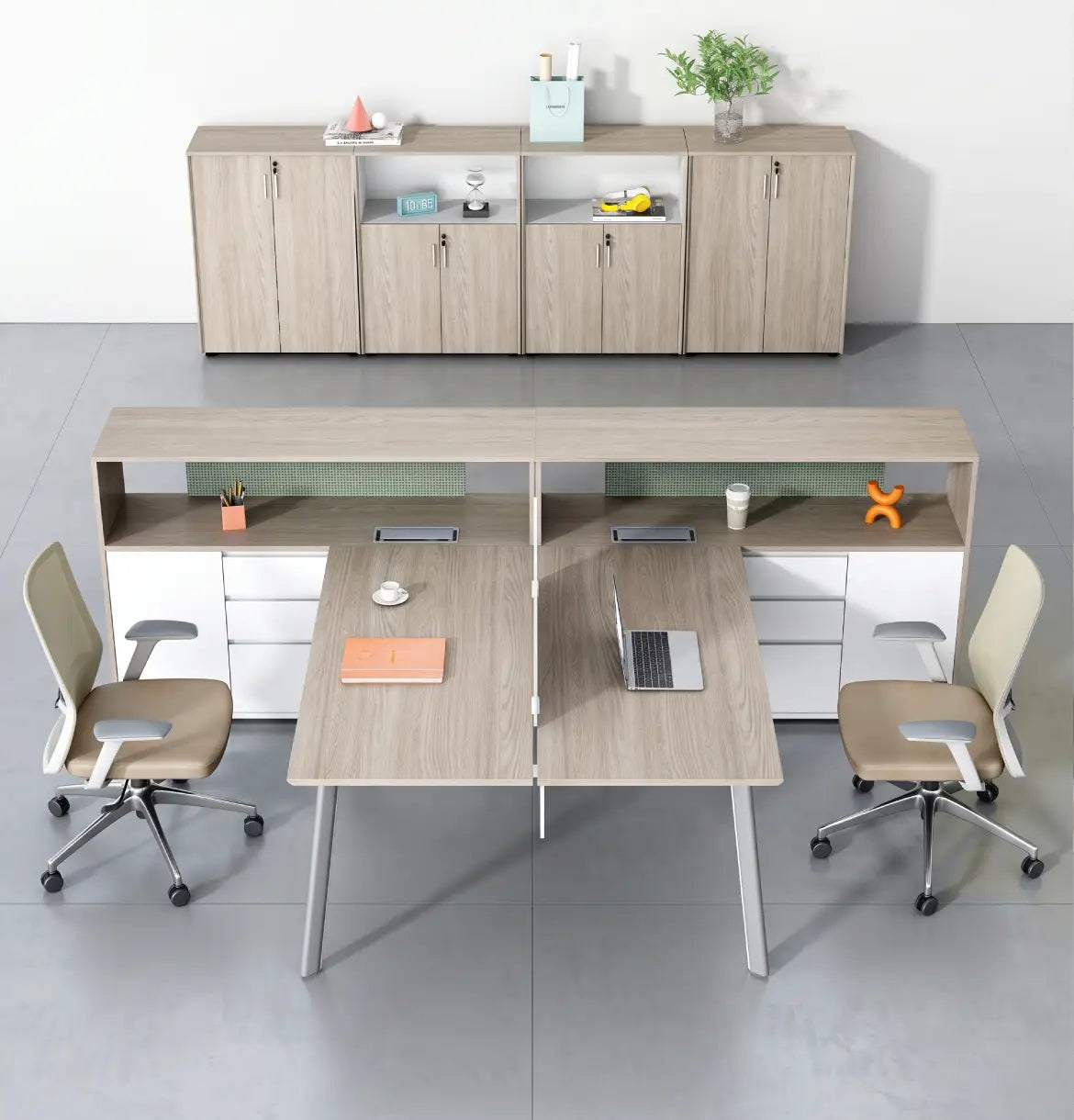 Nora Executive Cluster of 4 with Casegood Storage Consumer KANO