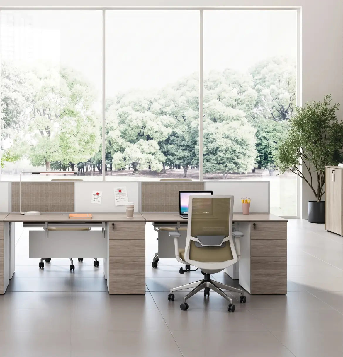 Nora Straight Desk with Fixed 3D Pedestal Consumer KANO