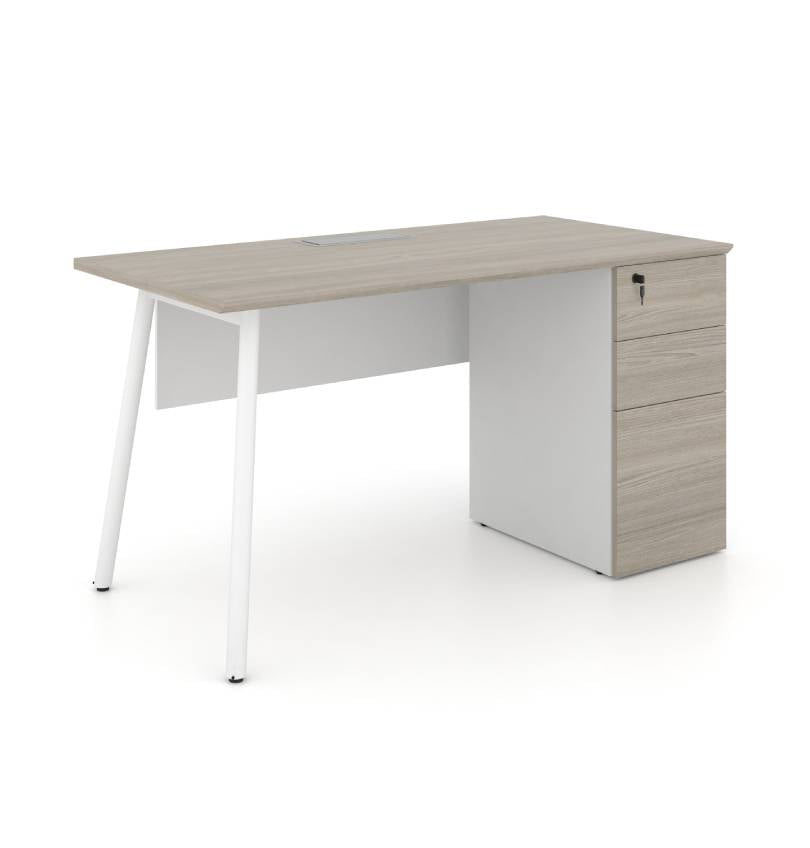 Nora Straight Desk with Fixed 3D Pedestal