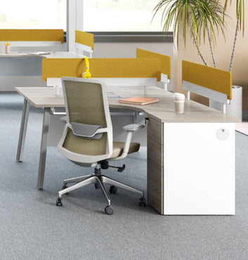 Nora Cluster of 2 L-Shaped Desk with Fixed Pedestal Consumer KANO   