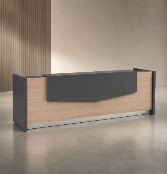Norway Reception Table Consumer KANO W3100 x D800 x H750/1010mm CF09 Log Walnut 8-10 Weeks