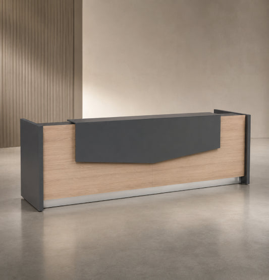 Norway Reception Table Consumer KANO W3100 x D800 x H750/1010mm CF09 Log Walnut 8-10 Weeks