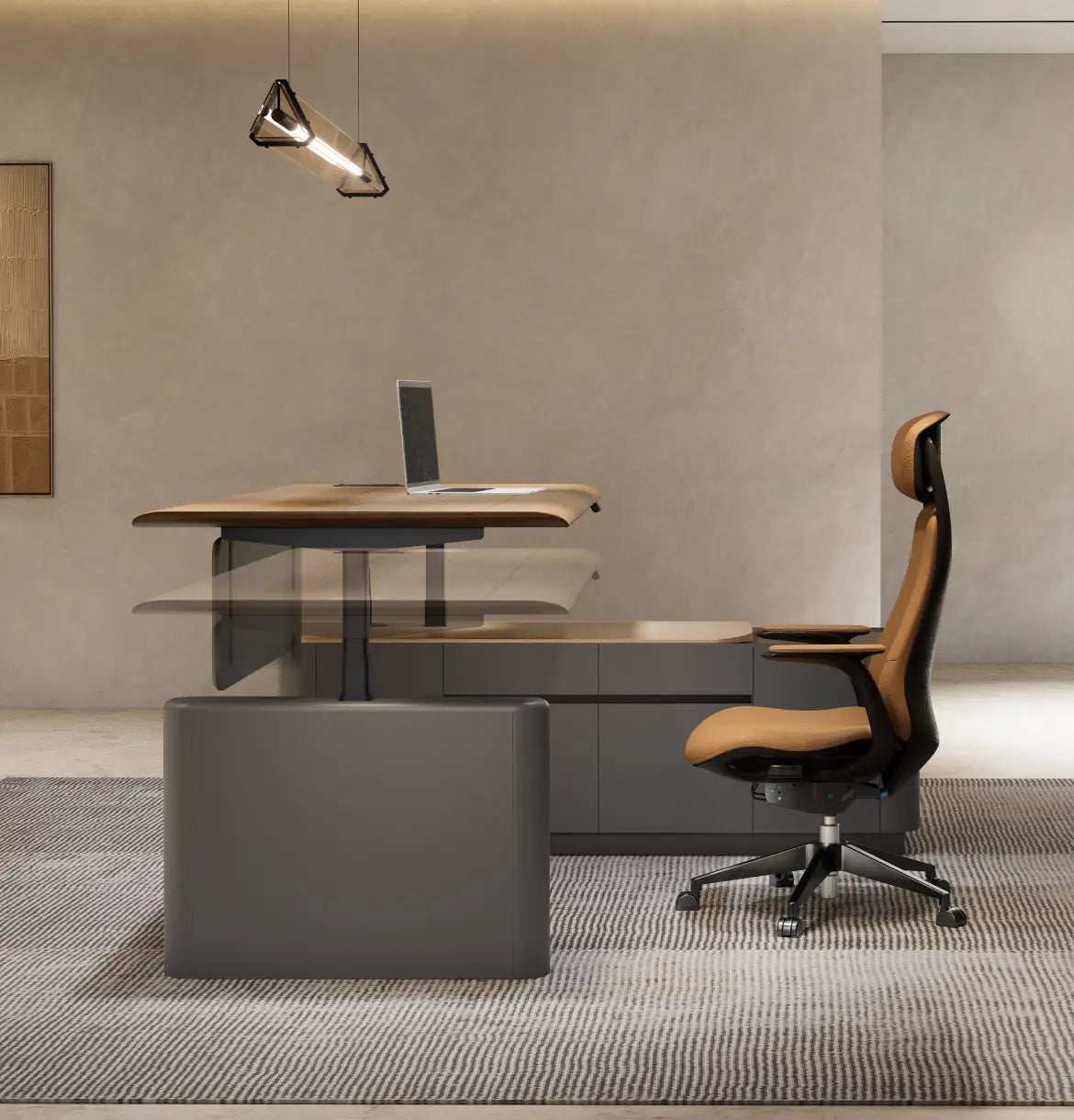 Optima Height Adjustable Executive Desk Consumer BAFCO