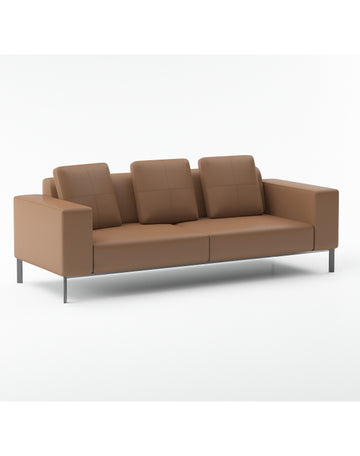 Newport Ridge 3-Seater Sofa Consumer BAFCO Tan Vegan Leather 8-10 Weeks