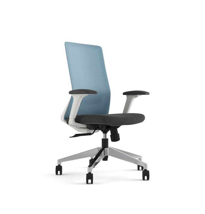 Polestar Light Midback Consumer KANO Synchro Mechanism + 1D Armrests Blue 8-10 Weeks