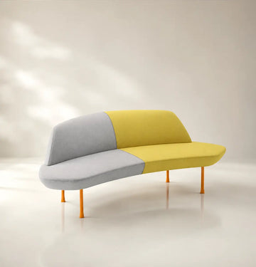 Rhine Curved 3-Seater Sofa Consumer KANO Yellow Fabric 2-5 Working Days