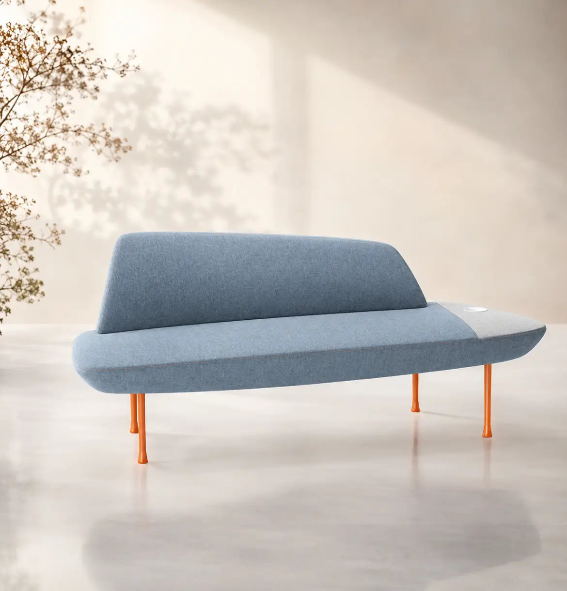 Rhine Straight 3-Seater Sofa Consumer KANO Blue Fabric 8-10 Weeks
