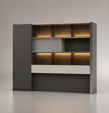 Rising Executive Wall Cabinet MFC Consumer KANO W2400 x D400 x H1970mm Grey 8-10 Weeks