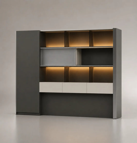 Rising Executive Wall Cabinet MFC Consumer KANO W2400 x D400 x H1970mm Grey 8-10 Weeks