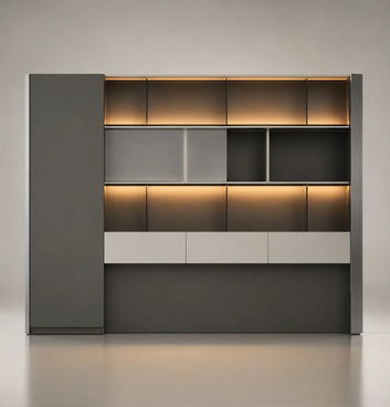 Rising Executive Wall Cabinet MFC Consumer KANO W2700 x D400 x H1970mm Grey 8-10 Weeks