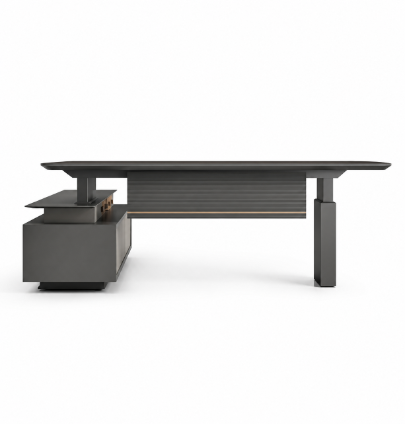 Rising Height Adjustable Executive Desk Consumer KANO W2100 x D2000 x H730-1150mm CY13 Meteor Grey 8-10 Weeks