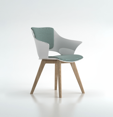 Siye in Solid Wood Legs Consumer KANO White With Seat & Back Upholstery 8-10 Weeks