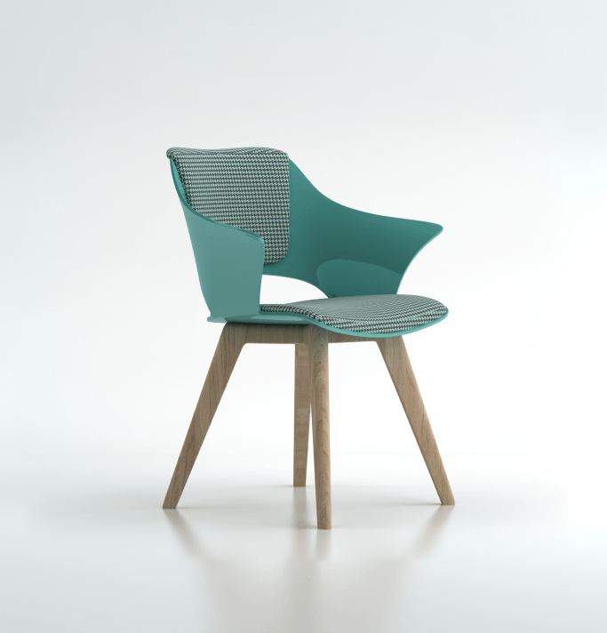 Siye in Solid Wood Legs Consumer KANO Turquoise With Seat & Back Upholstery 8-10 Weeks