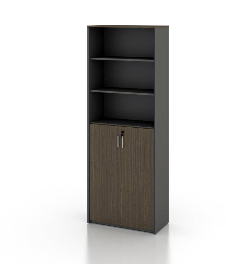 Universal 6-Level Cabinet in Veneer Consumer KANO CY19 Mocha Teakwood Upper Shelves are Open 8-10 Weeks