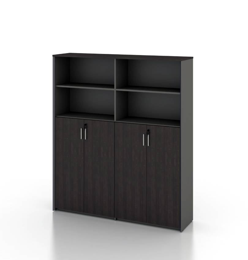 Universal 5-Level Dual Cabinet in Veneer Consumer KANO CY20 Alpine Walnut Upper Shelves are Open 8-10 Weeks